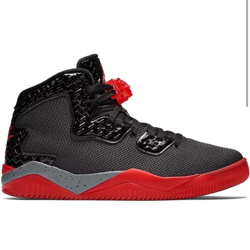 RARE!! Nike Air Jordan Spike 40 Athletic Sneakers Black & Red Cement Grey Size 8